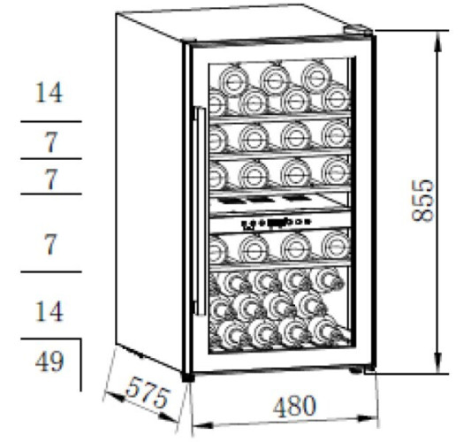 Винный шкаф Weissgauff WWC-49 DB DualZone