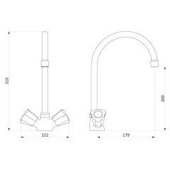 Смеситель для кухни RedBlu by Damixa Object 340000000