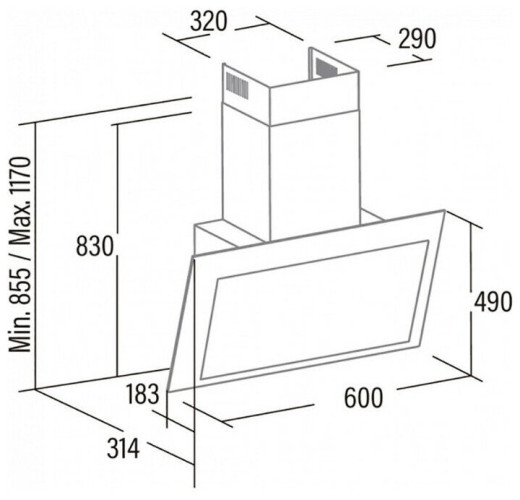 Кухонная вытяжка Cata Thalassa 600 XGBK F