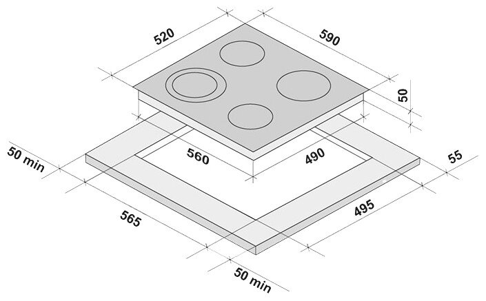 Электрическая варочная панель Krona ORSA 60 BL