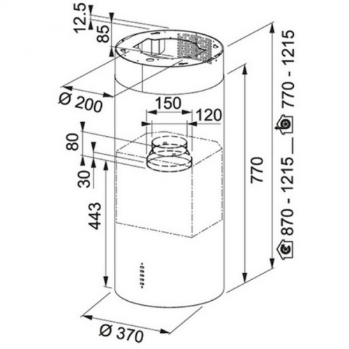 Островная вытяжка Franke FTU PLUS 3707 I XS 335.0588.221 нержавеющая сталь