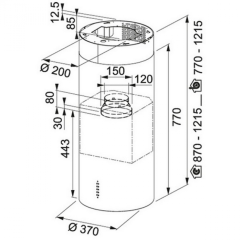 Островная вытяжка Franke FTU PLUS 3707 I XS 335.0588.221 нержавеющая сталь