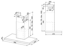 Кухонная вытяжка Smeg KICT90BL