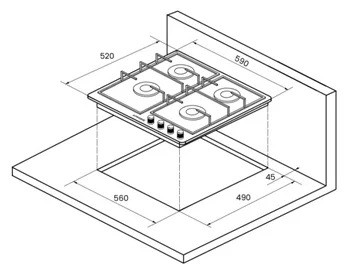 Газовая варочная панель Kuppersberg FQ 65 B