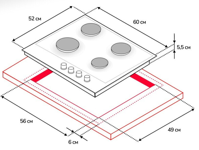 Газовая варочная панель Simfer H60H41C570