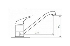 Смеситель для кухни Polygran низкий серый № 14