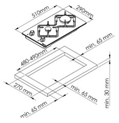 Газовая варочная панель Kuppersberg FS 32 X
