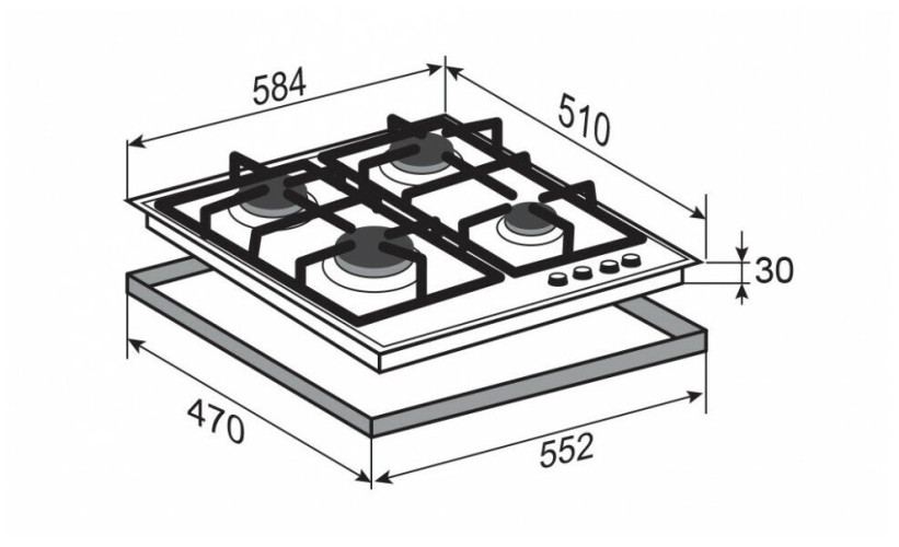 Газовая варочная панель Zigmund Shtain M 22 6 W