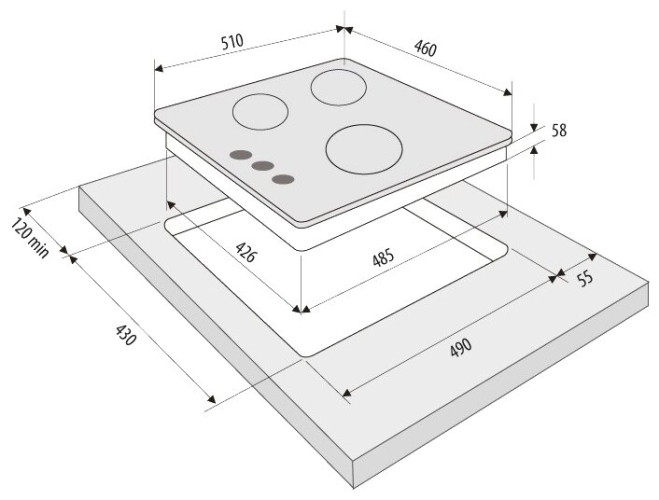 Газовая варочная панель Krona FIERO 45 WH