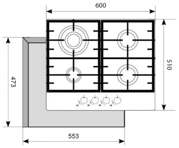 Газовая варочная панель Akpo PGA 604 NGC-T WH