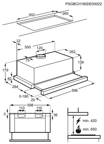 Встраиваемая вытяжка Zanussi ZHP 60350SA