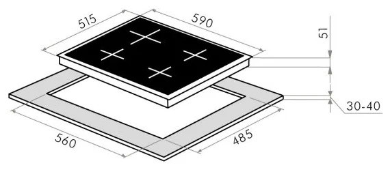 Газовая варочная панель Maunfeld EGHE.64.3STS-EB