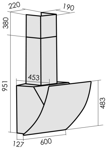 Кухонная вытяжка MBS Freesia 160 Glass Black