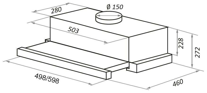 Встраиваемая вытяжка Maunfeld TS Touch 50 черный