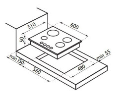 Газовая варочная панель Ardesia F 6V4 GTRIC