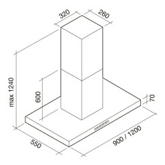 Островная вытяжка Falmec Plane Isola 120 Inox 800