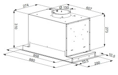 Встраиваемая вытяжка Weissgauff Betta 90 PB BL
