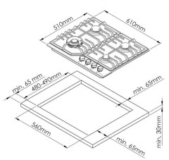 Газовая варочная панель History HGE 643C RBK
