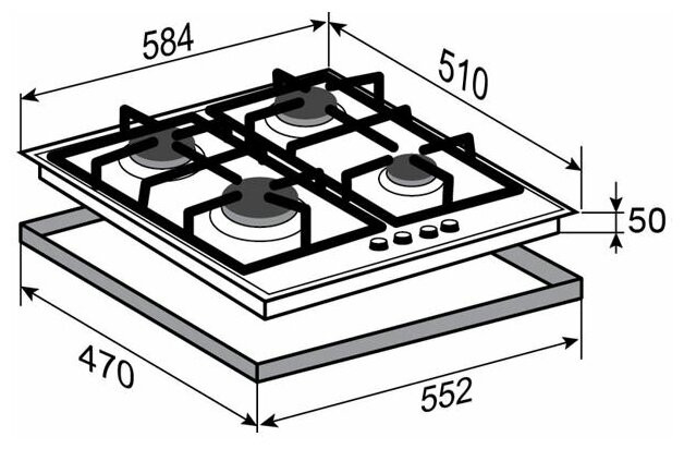 Газовая варочная панель Zigmund Shtain M 23 6 W
