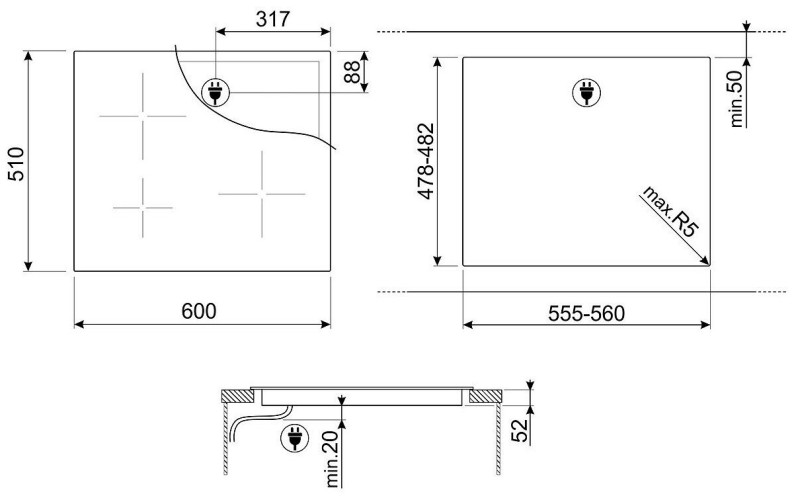Индукционная варочная панель Smeg SI2641DP