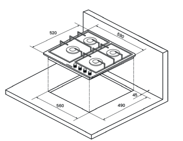 Газовая варочная панель Kuppersberg FS 67 B