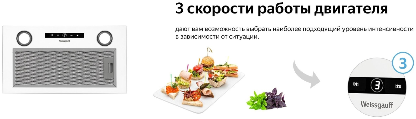 Встраиваемая вытяжка Weissgauff Box 1200 WH