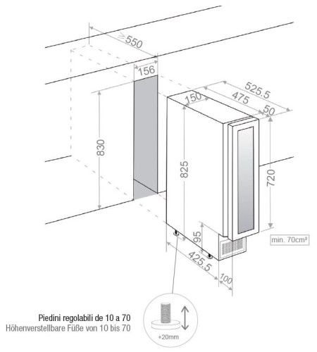 Винный шкаф PANDO PVZB 15 9CRR