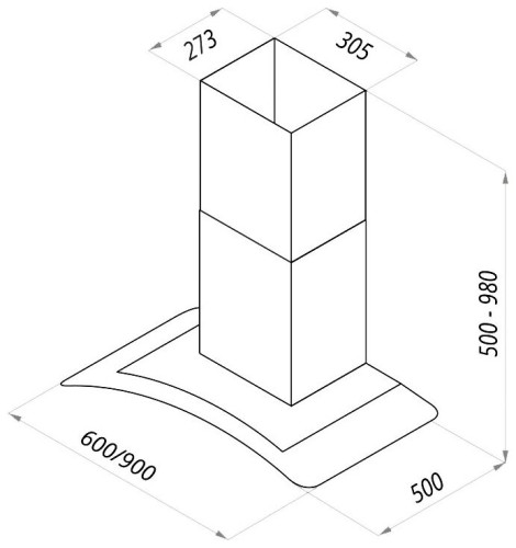Кухонная вытяжка Maunfeld Ancona 90 INOX glass