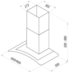 Кухонная вытяжка Maunfeld Ancona 90 INOX glass