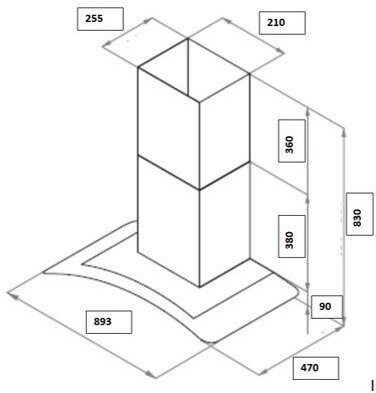 Кухонная вытяжка Maunfeld Ancona 90 INOX glass