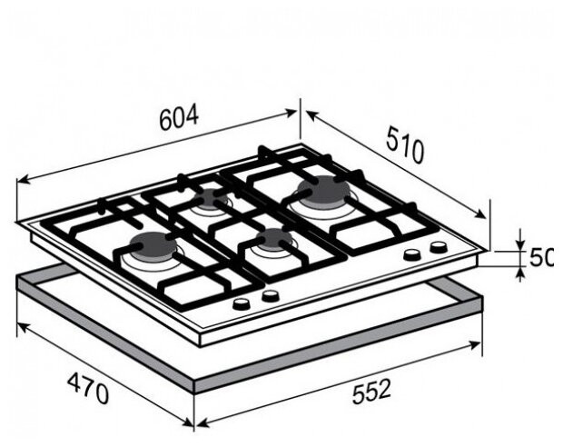 Газовая варочная панель Zigmund&Shtain MN 155.61 B