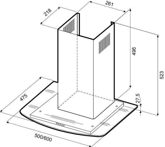 Кухонная вытяжка Krona Jasmin PB 600 inox