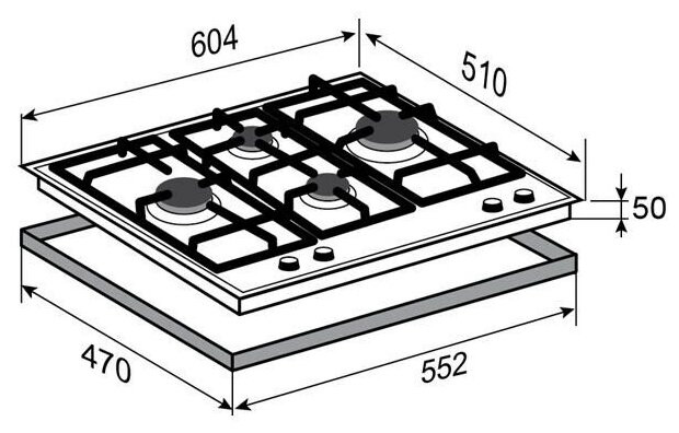 Газовая варочная панель Zigmund Shtain M 25 6 B