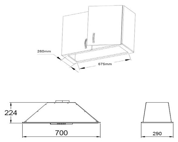 Встраиваемая вытяжка Zigmund Shtain K 012 7 W