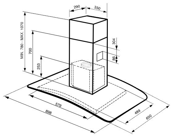 Кухонная вытяжка Smeg KIV90X