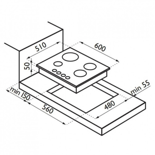 Комбинированная варочная панель Ardesia F 6V22 GX