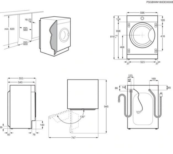 Встраиваемая стиральная машина Electrolux EW8FN148B