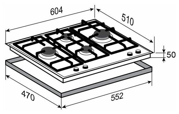 Газовая варочная панель Zigmund Shtain M 25 6 W