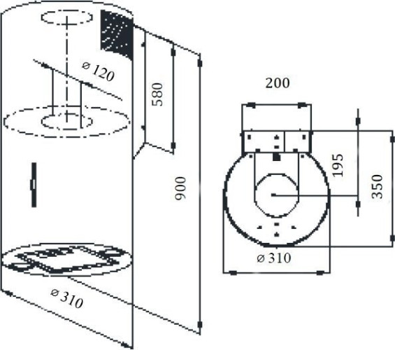 Кухонная вытяжка Weissgauff Tubus 90 BL