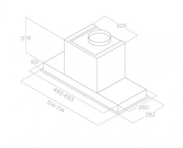 Встраиваемая вытяжка Elica HIDDEN 2.0 @ BLGL/A/60