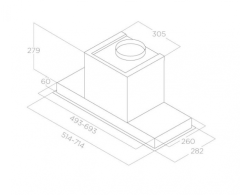 Встраиваемая вытяжка Elica HIDDEN 2.0 @ BLGL/A/60