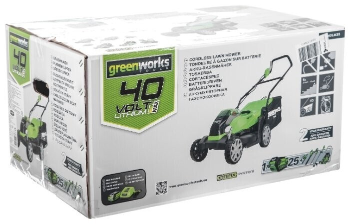 Газонокосилка электрическая greenworks 2501907ua G40LM35K2X