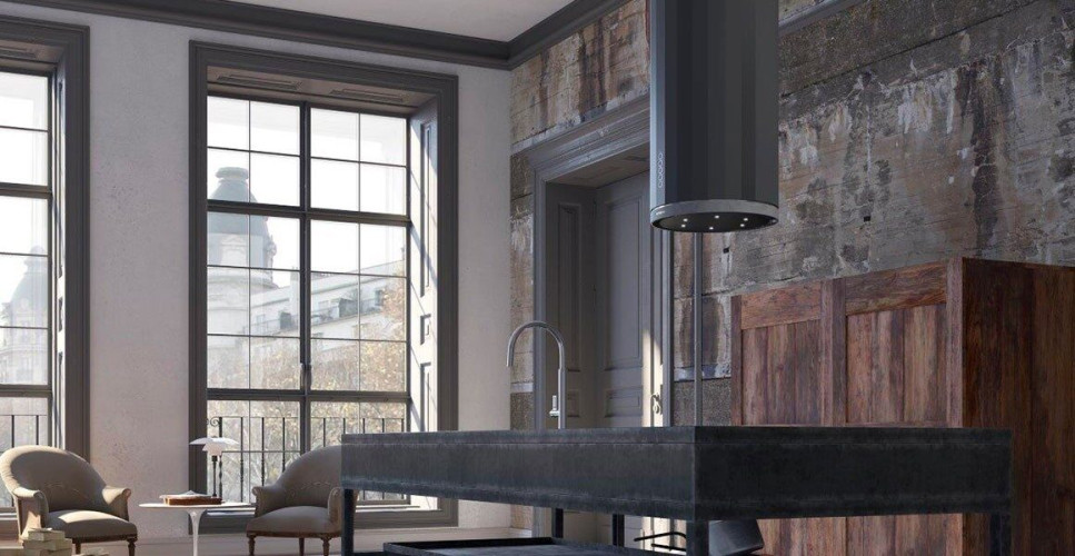 Кухонная вытяжка Faber Corinthia Isola EV8P DG Matt/Concrete A37