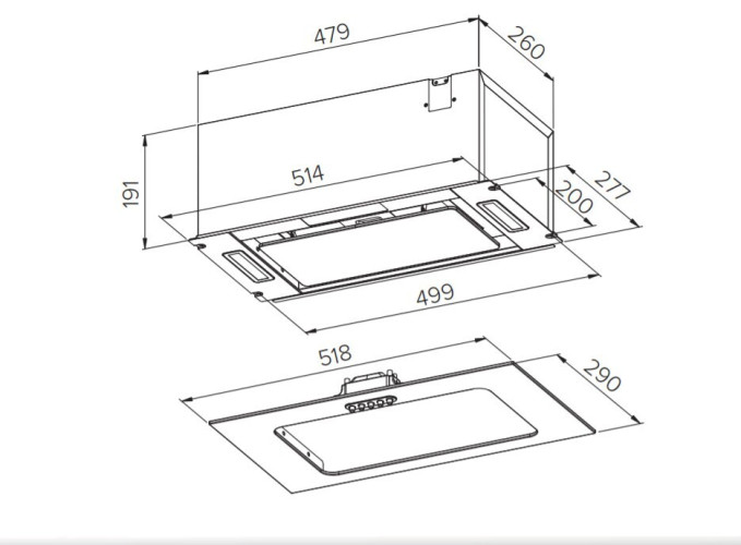 Встраиваемая вытяжка HOMSair Crocus Push 52 бежевый
