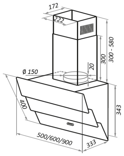 Кухонная вытяжка MAUNFELD Cascada 50 черный