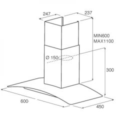 Кухонная вытяжка Jet Air TORY P 60 INX 68116911A