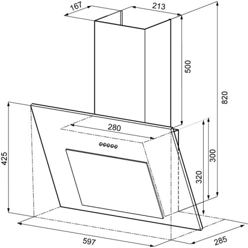 Кухонная вытяжка Krona Fiona 600 black PB