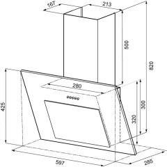Кухонная вытяжка Krona Fiona 600 black PB