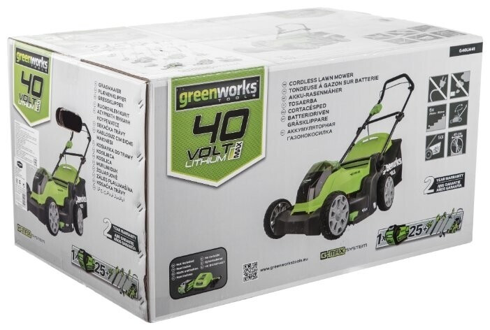 Газонокосилка электрическая greenworks 2504707VB G40LM40K4