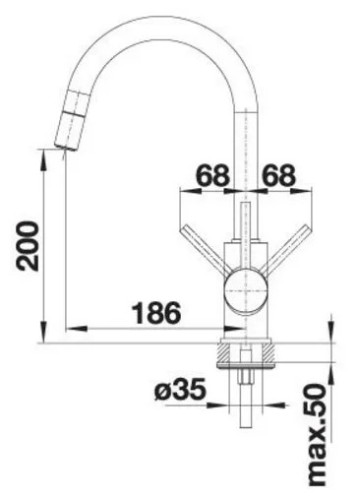 Смеситель для кухни Blanco MIDA-S Silgranit 521455 антрацит
